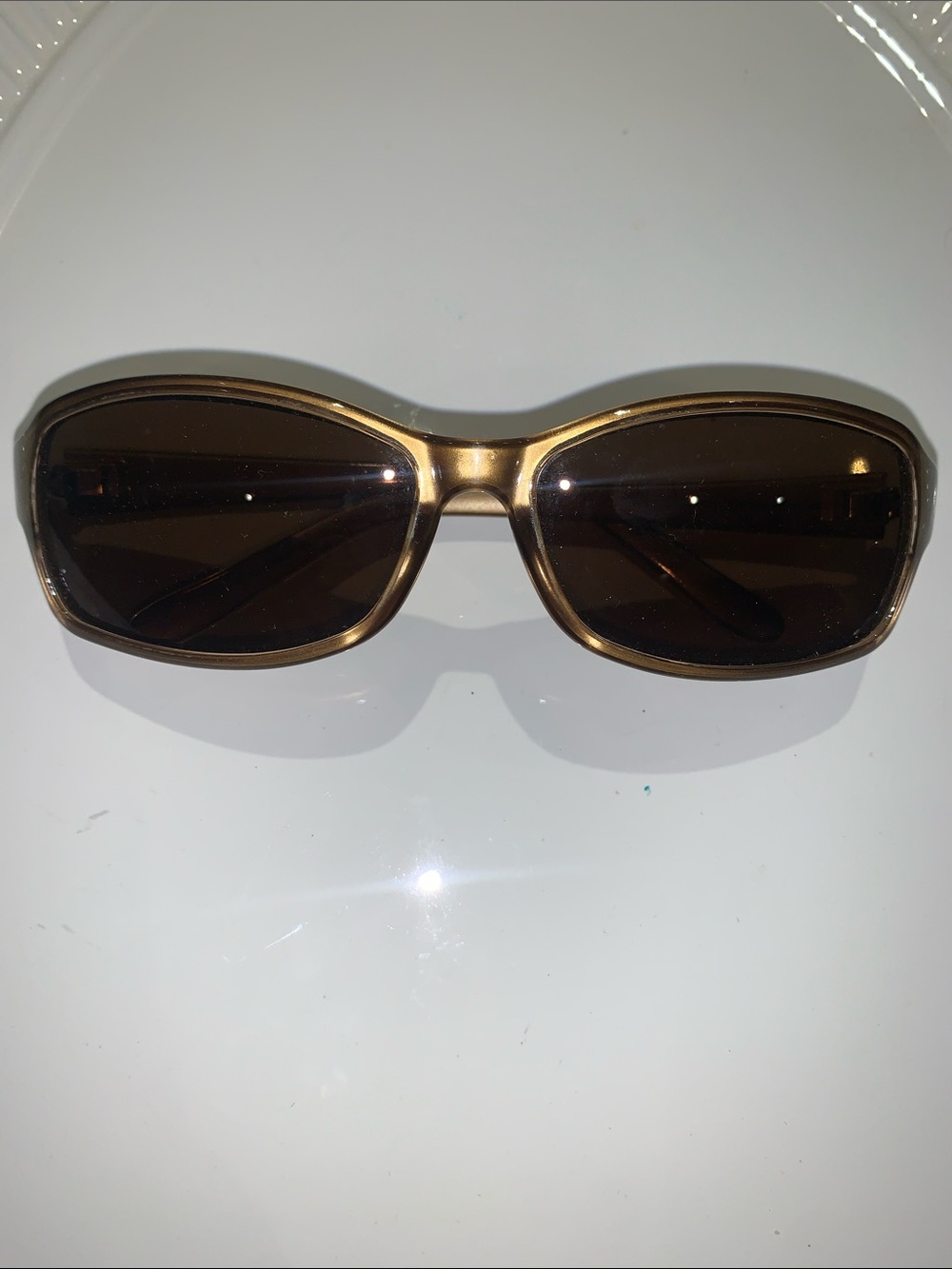 Women’s Brown Rectangular Sunglasses